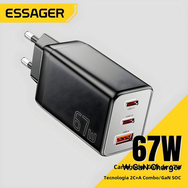 Imagem de Carregador Rápido 67W USB-C - Compatível com Samsung, iPhone 15/14/13 Pro e Huawei