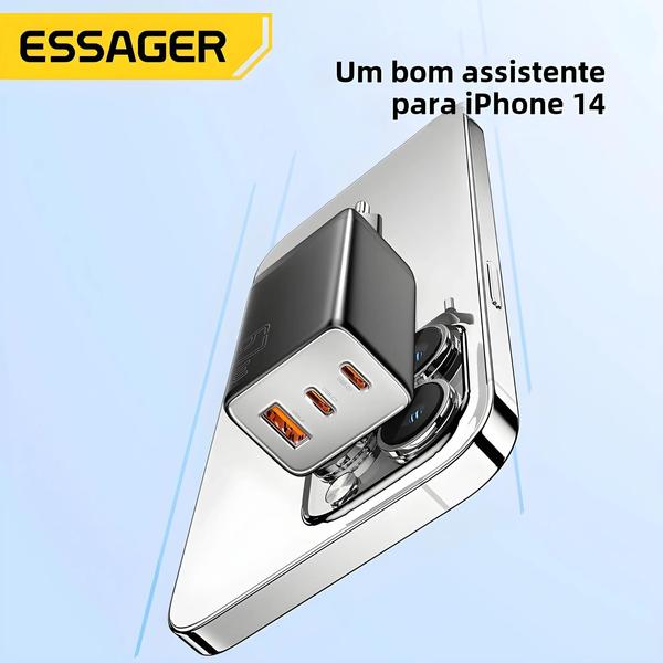 Imagem de Carregador Rápido 67W USB-C - Compatível com Samsung, iPhone 15/14/13 Pro e Huawei