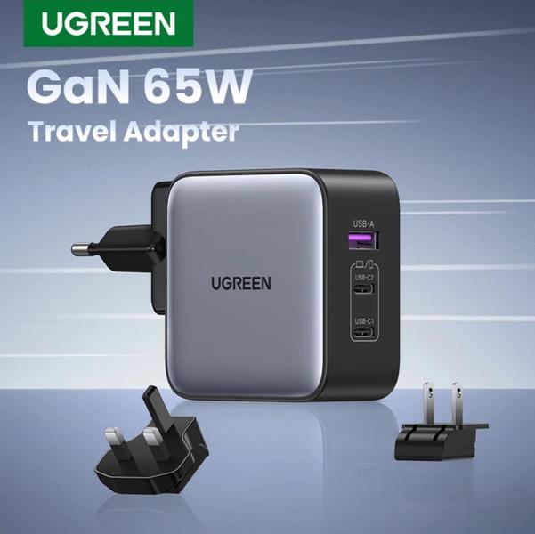 Imagem de Carregador rápido de viagem UGREEN Nexode 65W GAN PD 3.0 PPS QC 4+/3.0 e SCP.