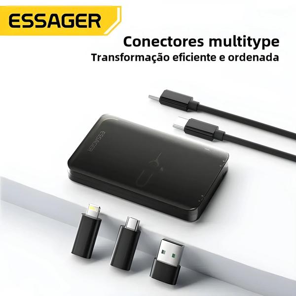 Imagem de Carregador Rápido Essager 60W 4 em 1 - USB-C, iPhone e Xiaomi