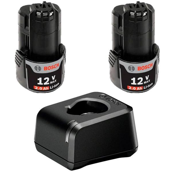 Imagem de Carregador Rápido Gal 12V-20 + 2 Baterias Gba 12V 2Ah Bosch