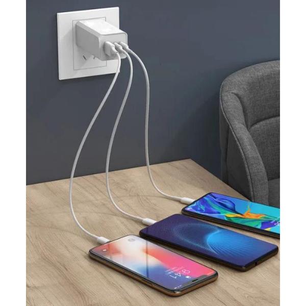 Imagem de Carregador Rápido Gan 65W Quick Charger 3 Portas