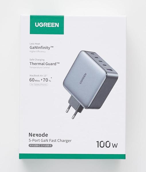 Imagem de Carregador rápido UGREEN Nexode 100W 5 Em 1 GaNInfinity suporta (PD 3.0 PPS 45W 25W QC 4+ 4.0 FCP)