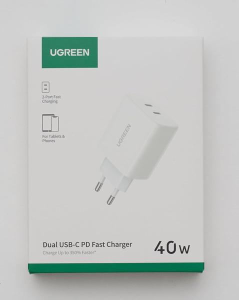 Imagem de Carregador rápido UGREEN PD 40W Dual USB-C 20W suporta Power Delivery 3.0 - Quick Charge 4.0+