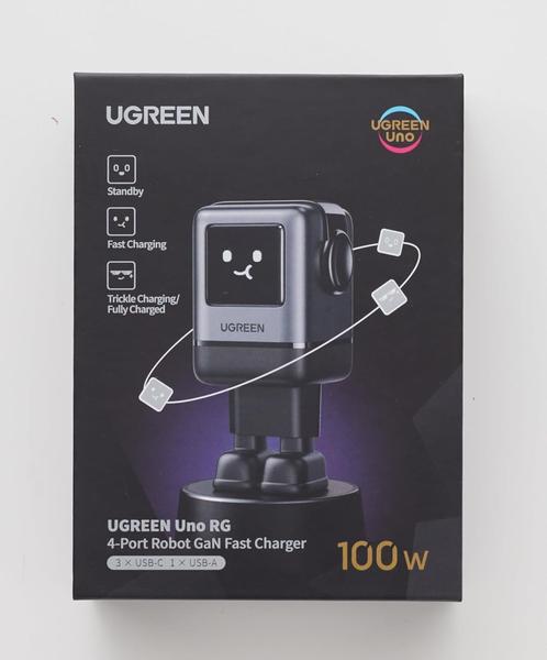 Imagem de Carregador rápido UGREEN Uno 100W GaNInfinity formato de robô fofo Suporta Galaxy PPS 65W 45W 25W