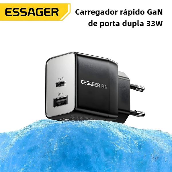 Imagem de Carregador Rápido USB 33W GaN com PD e QC 3.0 - Para iPhone 14/13 e Samsung S21