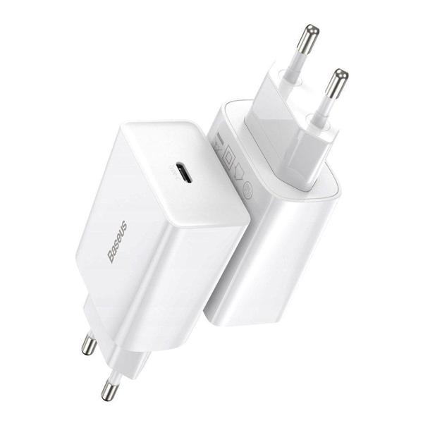 Imagem de Carregador Rápido USB-C 20W PD Speed Mini Branco Baseus CCFS-SN02