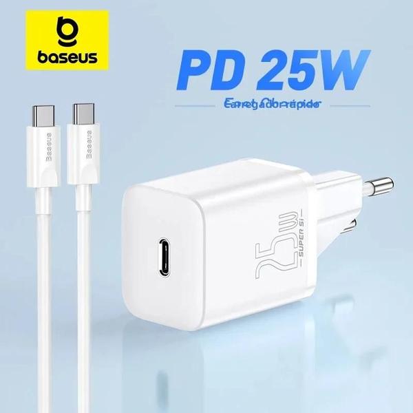 Imagem de Carregador Rápido USB-C 25W - Compatível com iPhone 15/14/13/Pro Max e Samsung S22