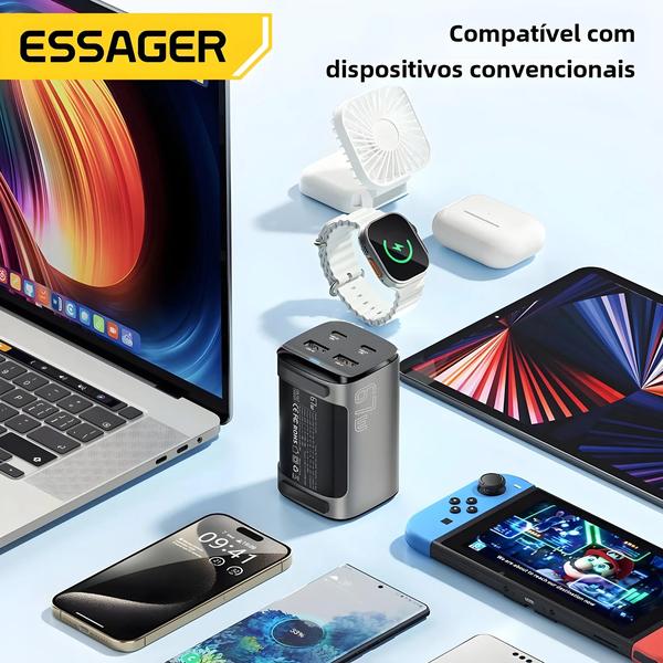 Imagem de Carregador Rápido USB-C 67W - Compatível com Quick Charge 4.0, QC 3.0 e PD - Para Macbook, Samsung e iPhone