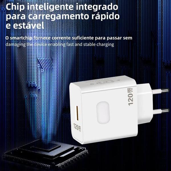 Imagem de Carregador Rápido USB-C QC3.0 com Cabo - Compatível com iPhone, Huawei, Samsung, Xiaomi