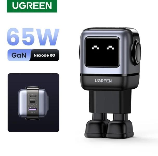 Imagem de Carregador Rápido Usb Usb C 65W Robô Ganfast Suporta 25W 45W