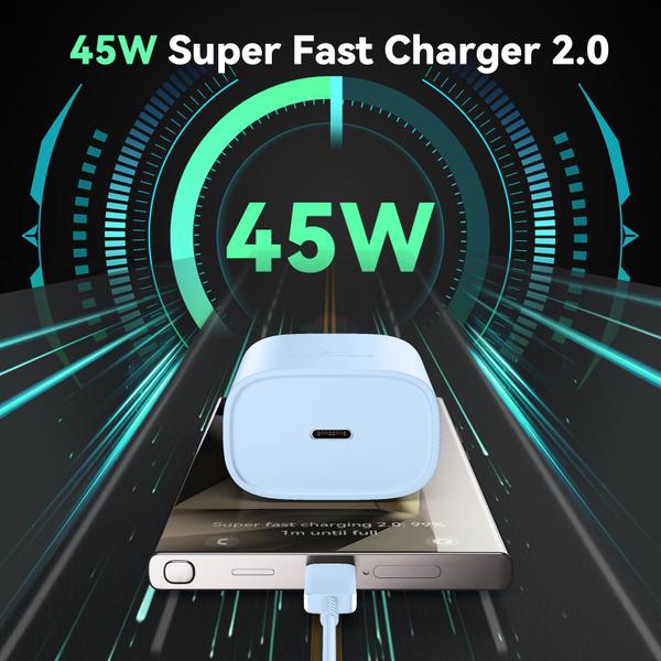 Imagem de Carregador Samsung 45W Super Fast Type-C com cabo de 2 m para Galaxy