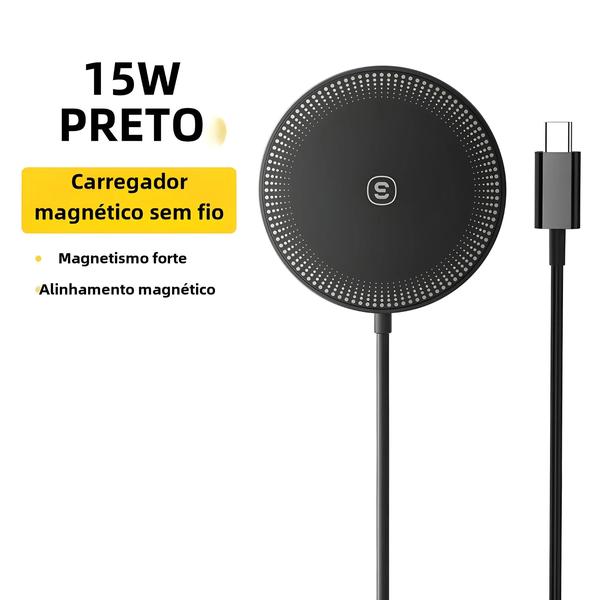 Imagem de Carregador Sem Fio Qi Magnético Rápido De 15 W Para Iphone 14 13 12 Pro Max Xiaomi Pad Adapter