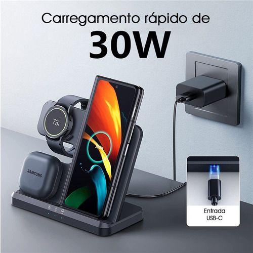 Imagem de Carregador Sem Fio Wireless 3 Em 1 compatível com Produtos Samsung