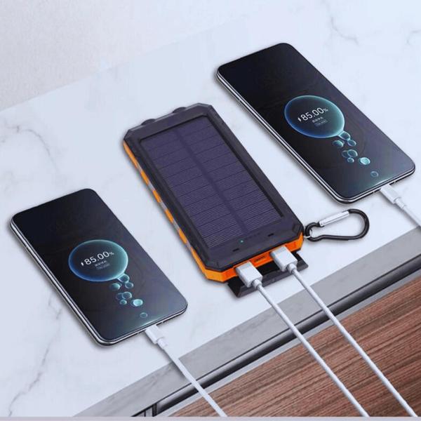 Imagem de Carregador Solar Portátil (200000mah) com Lanterna, Bússola e USB Duplo