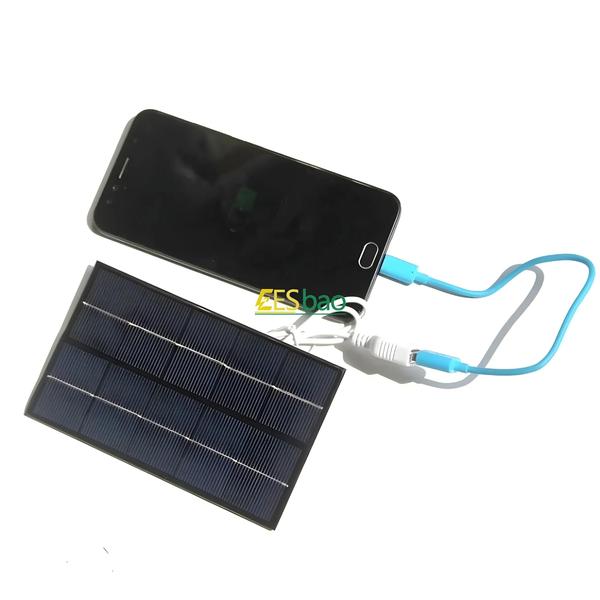 Imagem de Carregador Solar Portátil USB 5W 5V - Painel Polissilício para Carregamento Rápido