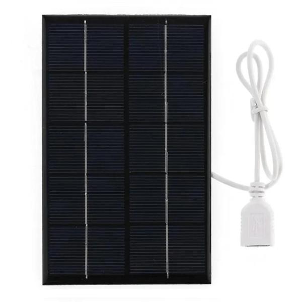 Imagem de Carregador Solar Portátil USB 5W 5V - Painel Polissilício para Carregamento Rápido