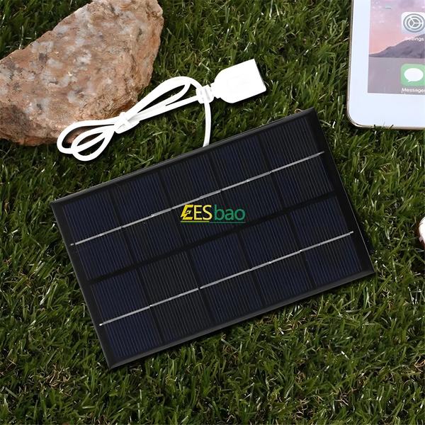 Imagem de Carregador Solar Portátil USB 5W 5V - Painel Polissilício para Carregamento Rápido