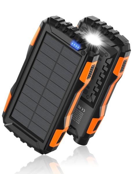 Imagem de Carregador solar Power Bank 42800mAh Carregador portátil laranja