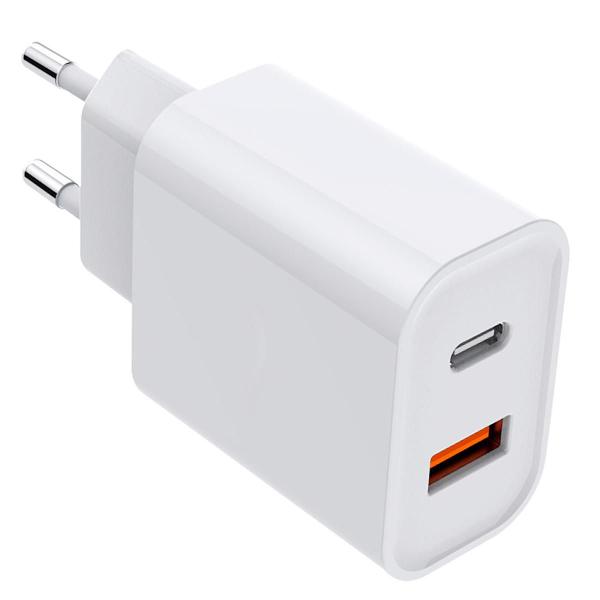 Imagem de Carregador Super Power Usb-c PD 20W para iPhone Usb Turbo QC3.0 Android Ultra-rápido 2 saídas