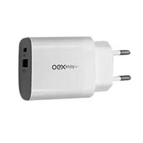 Imagem de Carregador tomada bivolt universal usb + tipo c turbo 20w branco cg206 oex