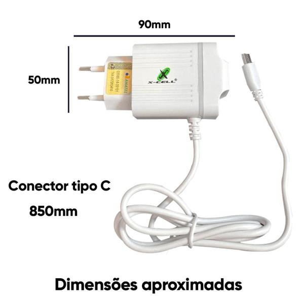 Imagem de Carregador Triplo USB de Parede Turbo Fast Cabo Tipo C 4.1A - X-cell