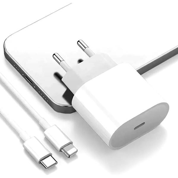 Imagem de Carregador Turbo 20W Tipo-C + Cabo Lightning Compatível com Iphone Ipad Ipod Airpods