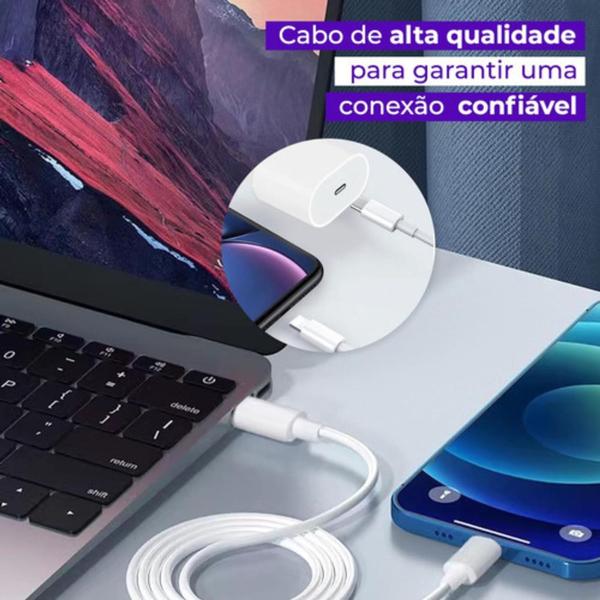 Imagem de Carregador Turbo 30W + Cabo Lightning para USB-C Compatível Iphone 11 12 13 14 Pro Max X XR XS