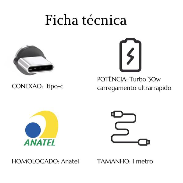 Imagem de Carregador Turbo Compatível Samsung A13 A23 A33 A53 A73 A52s