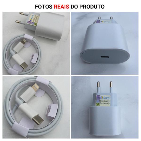 Imagem de Carregador Turbo Fonte 20w Usb-c+ Cabo Compatível com Iphone 11 12 13 14 Max X XR XS