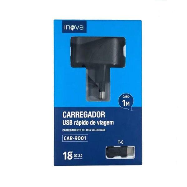 Imagem de Carregador Turbo Inova 18W Tipo C Carregamento Quick Charge