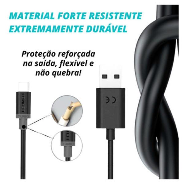 Imagem de Carregador Turbo Preto Rápido Veloz Para Moto E32