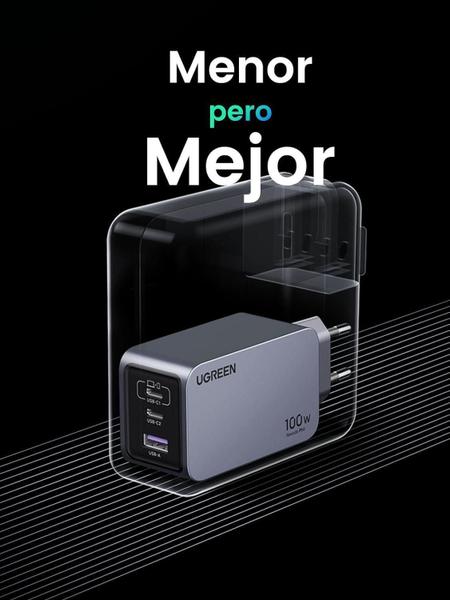 Imagem de Carregador Ugreen Nexode Pro 100W Chip Ganininfinity (Cinza)