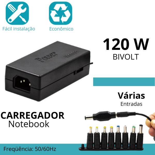 Imagem de Carregador Universal 120w Para Notebook Ajustável Inova