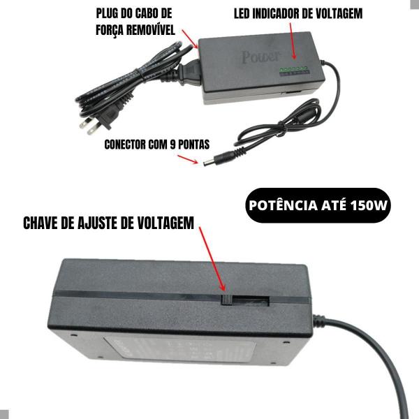 Imagem de Carregador Universal 9 Plug Notebook Adaptador Bivolt