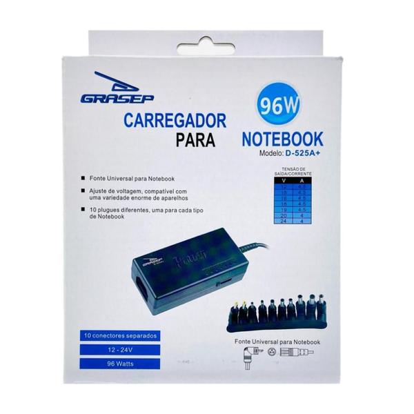 Imagem de Carregador Universal Grasep Notebook 10 Pinos