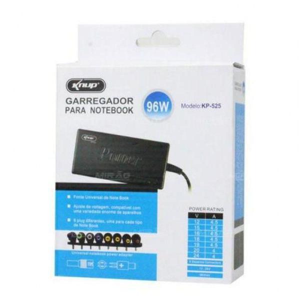 Imagem de Carregador Universal Para Notebook Kp-525 96 Watts Knup