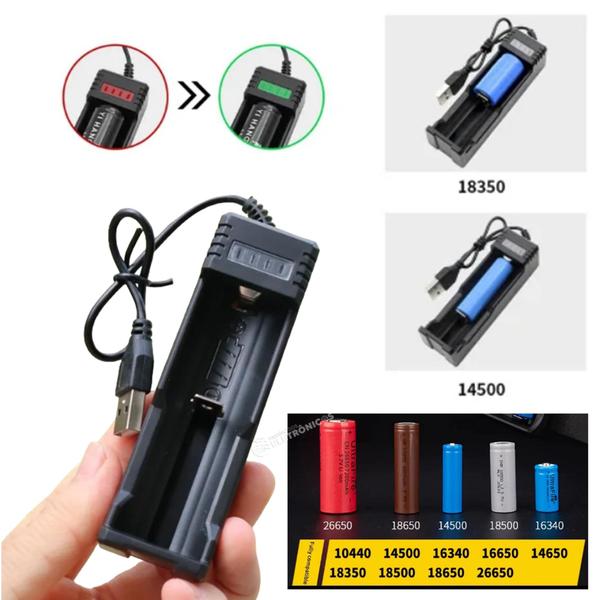 Imagem de Carregador USB Bateria Recarregável 18650 3.7V 12800mAh C/ Indicador de Carga LEY2033 LEY2033BAT