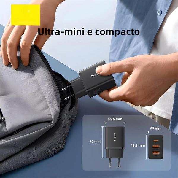 Imagem de Carregador USB-C 30W Rápido - Compatível com iPhone 13/12 Pro Max (PD 20W, QC 3.0)