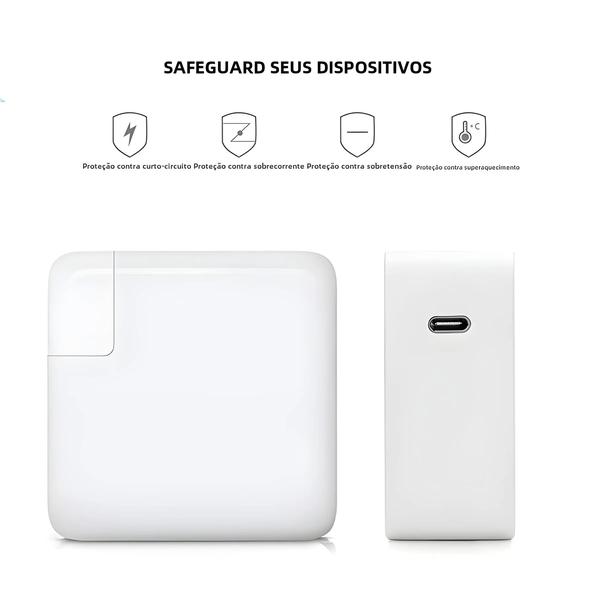 Imagem de Carregador USB-C de Alta Potência (30W, 60W, 87W, 96W) para MacBook Pro e Air (13", 15", 16")