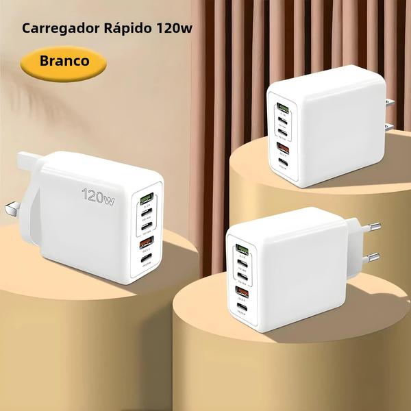 Imagem de Carregador USB-C PD de 5 Portas com Carga Rápida 30W para iPhone 15/14