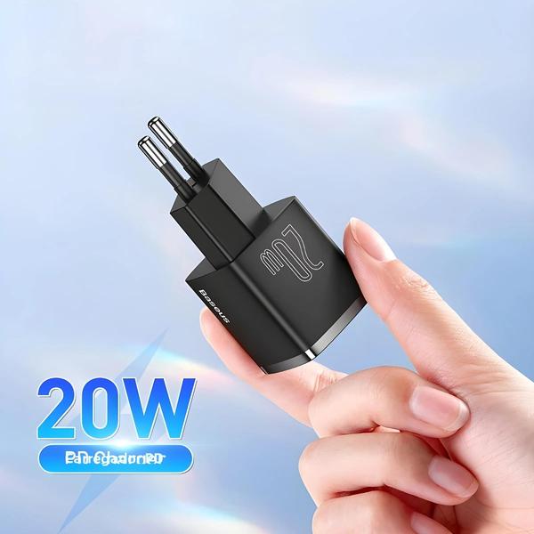 Imagem de Carregador USB-C Portátil 20W - Compatível com iPhone 15, 14, 13, 12, 11, X, 8, Plus - Suporte PD