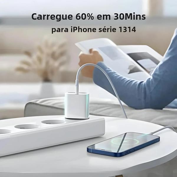 Imagem de Carregador USB C Rápido De 30 W Para iPhone 8 14 plus 13 12 11 pro XS Max XR X SE Com Cabo De 1 M