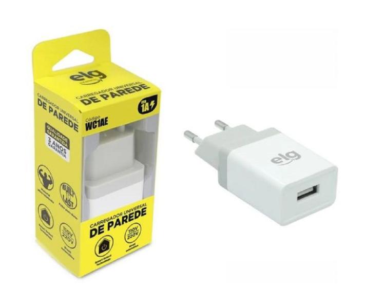 Imagem de Carregador USB de Parede Bivolt e Universal Branco WC1AE ELG