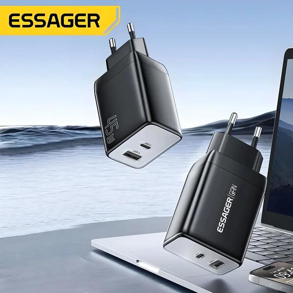 Imagem de Carregador USB GaN 45W - PD, QC 3.0 e USB-C - Carregamento Rápido para iPhone e Samsung