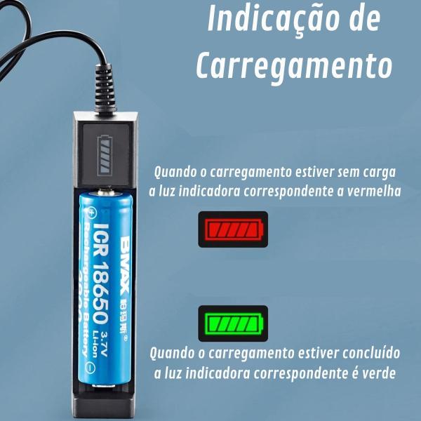 Imagem de Carregador USB Pilha Bateria Recarregável 18650 16650 14500 Regulavel