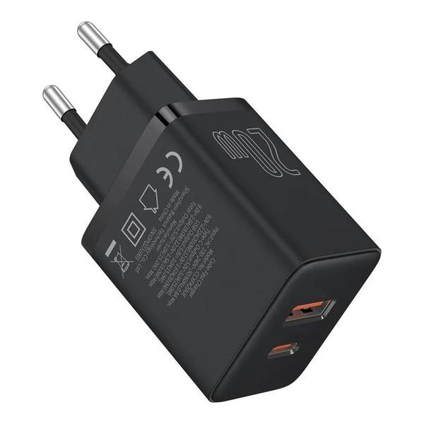 Imagem de Carregador USB Portátil 20W com Porta Dupla e Carregamento Rápido (Tipo C e PD) - Compatível com iPhone 15, 14, 13 e 12