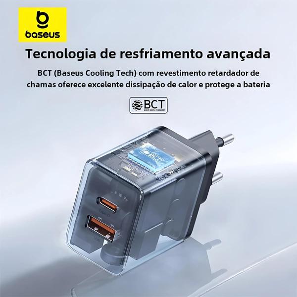 Imagem de Carregador USB Portátil 20W com Porta Dupla e Carregamento Rápido (Tipo C e PD) - Compatível com iPhone 15, 14, 13 e 12