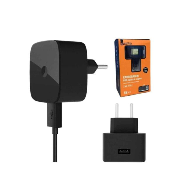 Imagem de Carregador USB Rápido de Viagem 18W com Cabo V8 Basike Car-9001