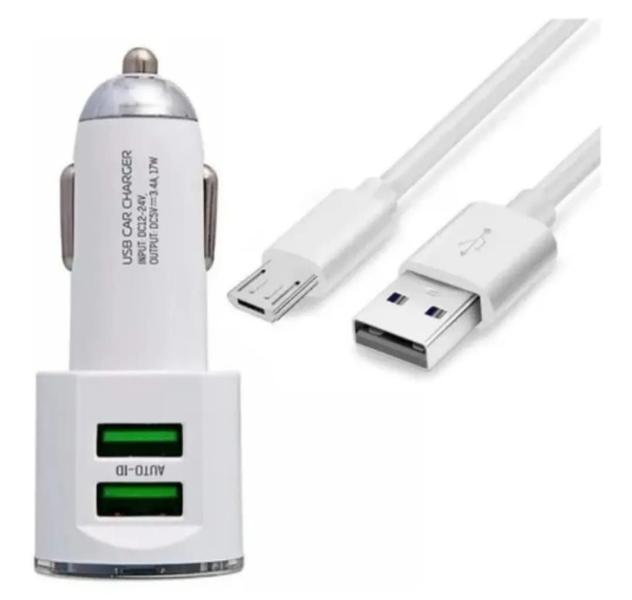 Imagem de Carregador Veicular De Carro Micro Usb V8 17w Kaidi Kd-303s